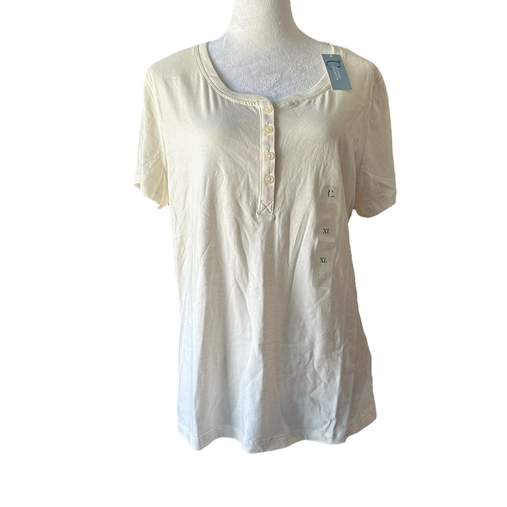 Classic Elements Cream Button-Front Blouse